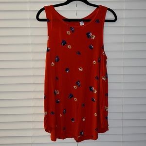 Old Navy Luxe Tank | Size L | Red floral